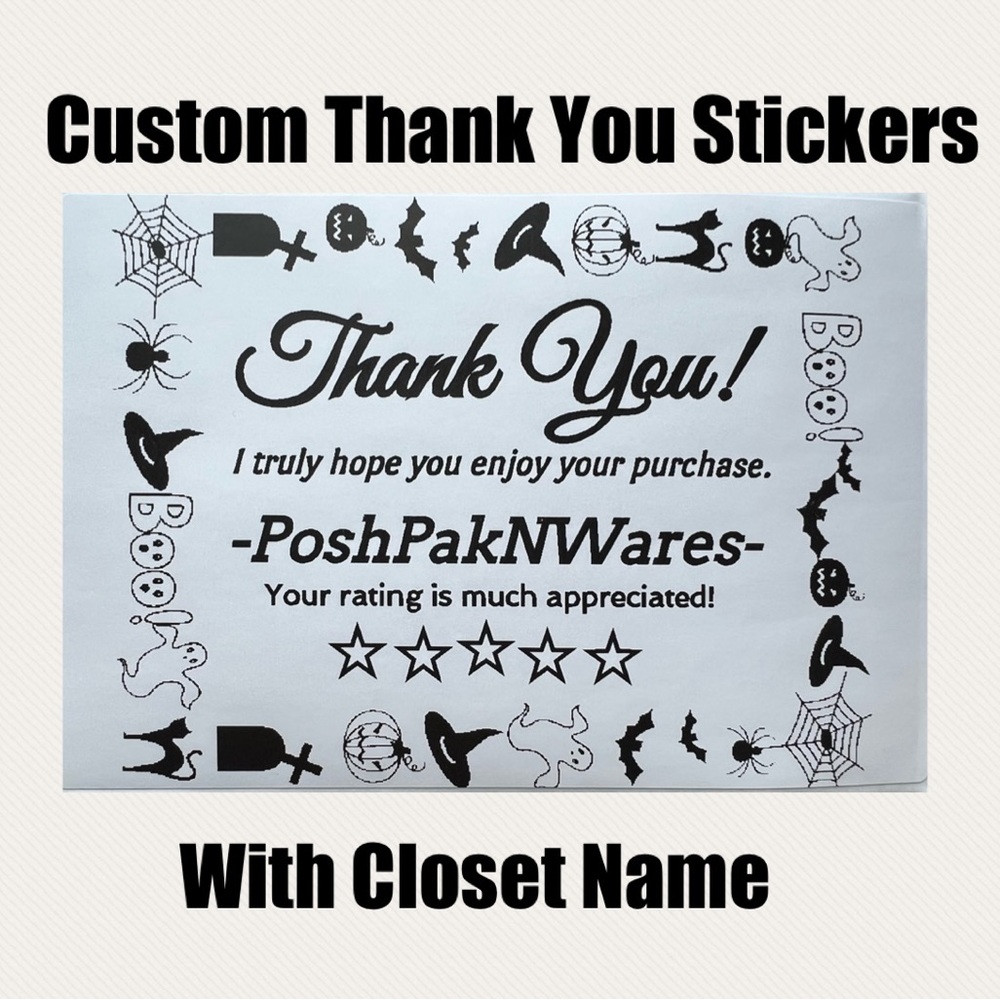 Custom Thank You Stickers  with posh closet name spooky boo